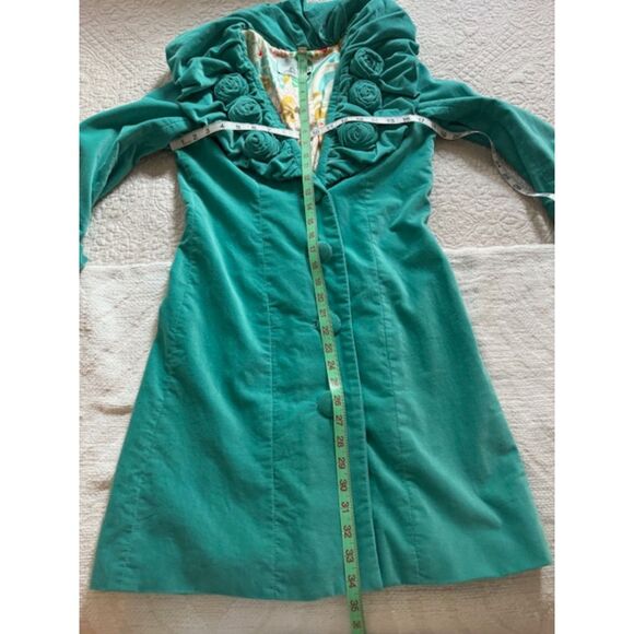 Judith March 50th inspired Coat/Jacket, Turquoise Velour, size S - Picture 5 of 7